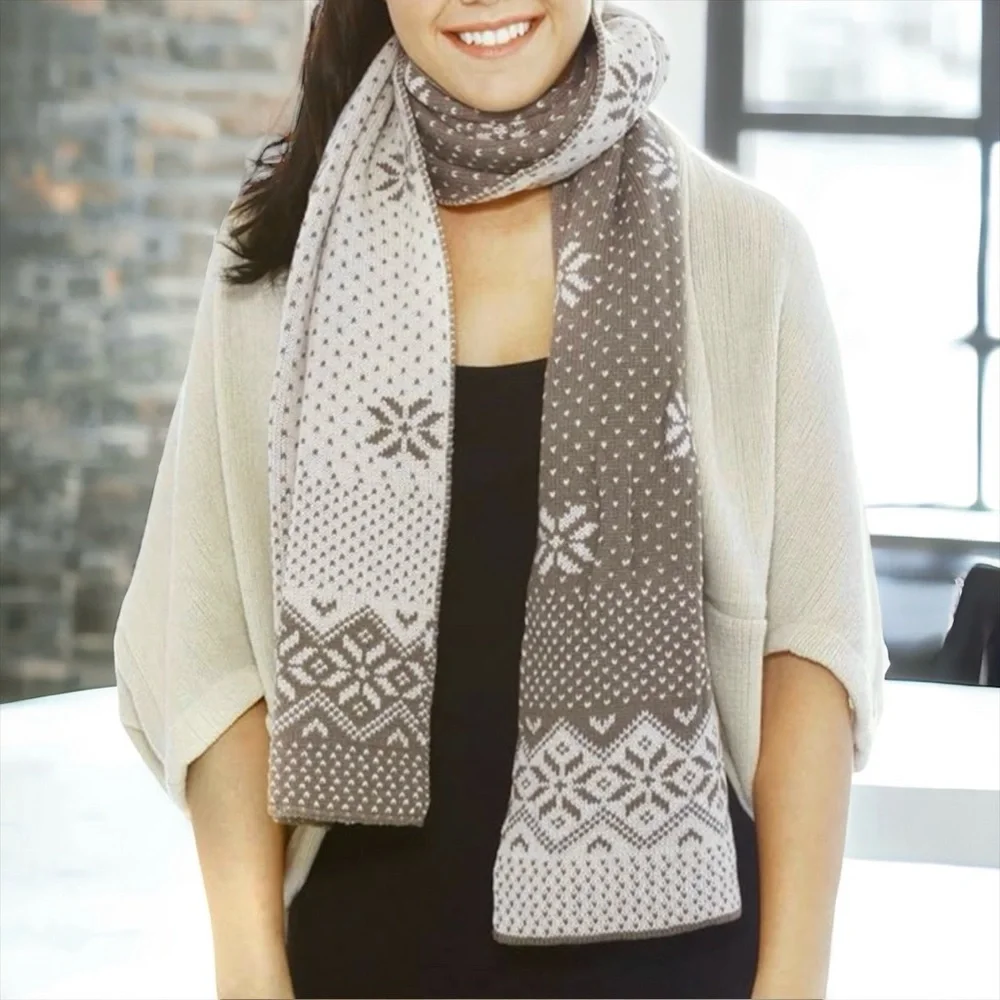 Simplicity Wide Knit Scarf Long Winter Wrap Unisex Reversible Taupe Gray